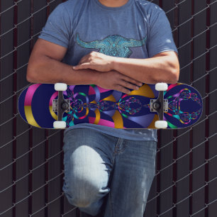Farbiges Abstrakt geometrisches Muster Skateboard