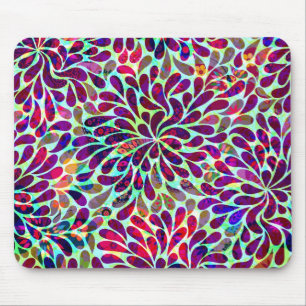 Farbiges Abstraktes Blumendesign Mousepad