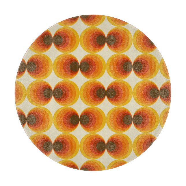Farbiges Abstraktes geometrisches Muster der Retro Schneidebrett (Vorderseite)