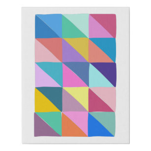 Farbiges Abstraktes geometrisches Triangle-Patchwo Künstlicher Leinwanddruck