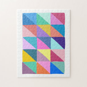 Farbiges Abstraktes geometrisches Triangle-Patchwo Puzzle