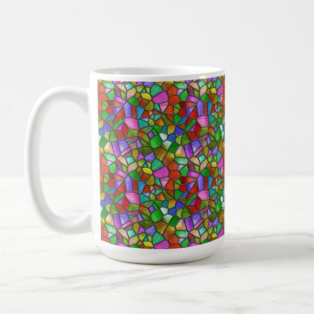 Farbiges Abstraktes Glasfenster Kaffeetasse (Links)
