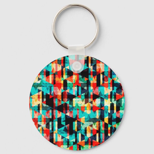 Farbiges abstraktes, helles Element-Design Schlüsselanhänger (Vorderseite)