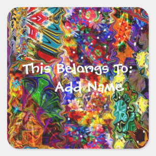 Farbiges Abstraktes Kunstmuster Quadratischer Aufkleber