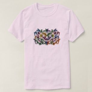 Farbiges abstraktes menschliches Muster T-Shirt   