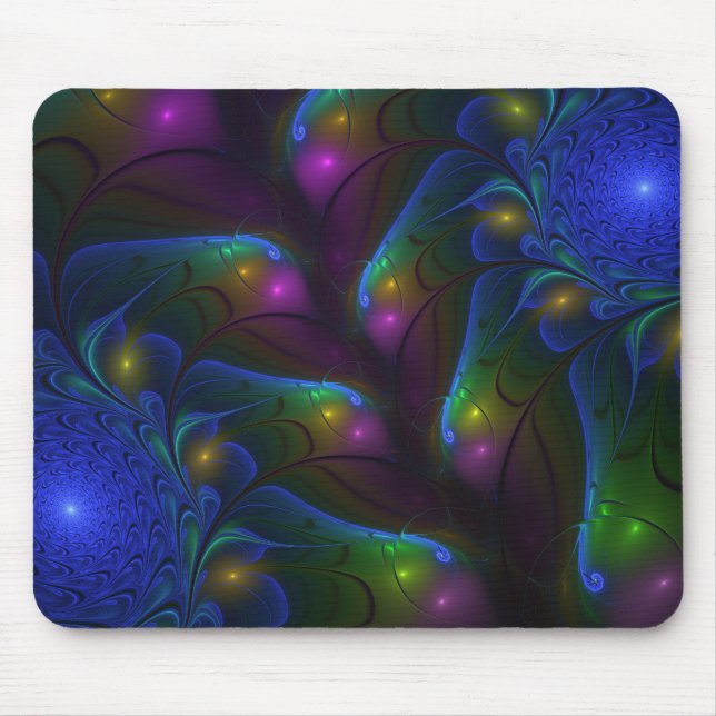 Farbiges Abstraktes, modernes, trendiges Fraktal Mousepad (Vorne)