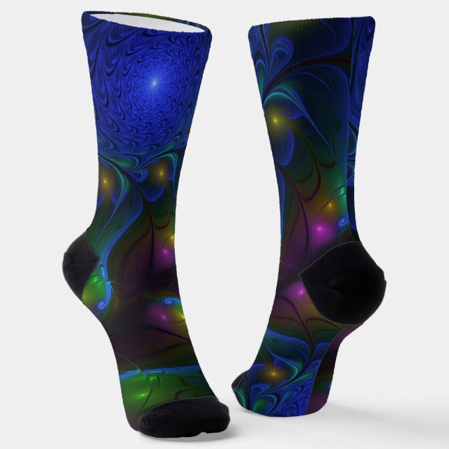 Farbiges Abstraktes, modernes, trendiges Fraktal Socken (Gewinkelt)