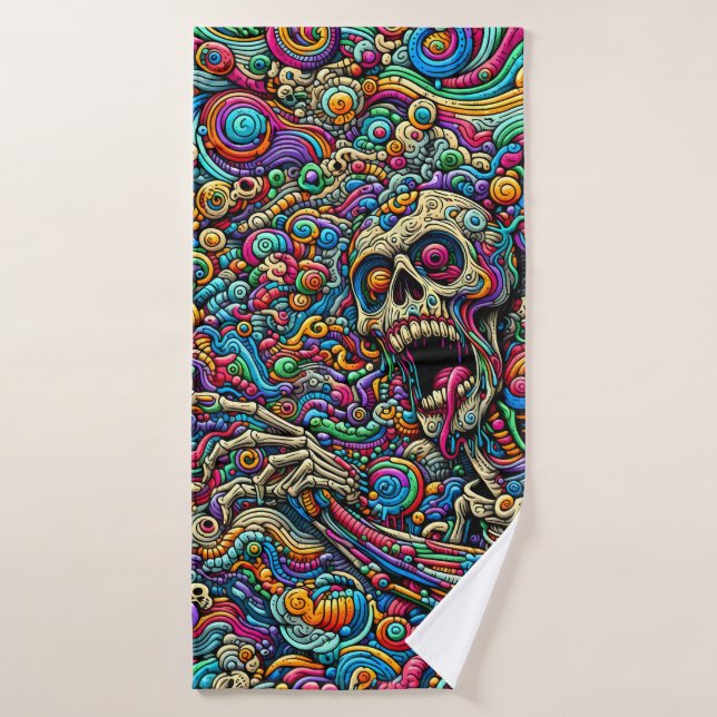 Farbiges Abstraktes Monster Badehandtuch (Badehandtuch)