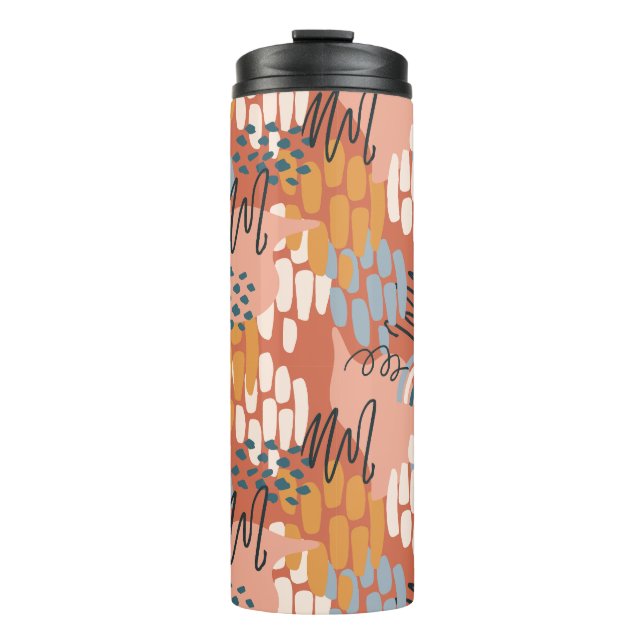 farbiges abstraktes Mosaik Thermosbecher (Vorderseite)