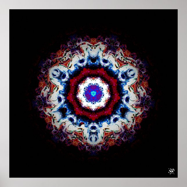 Farbiges abstraktes Muster (Alien Auge 1) Poster (Vorne)