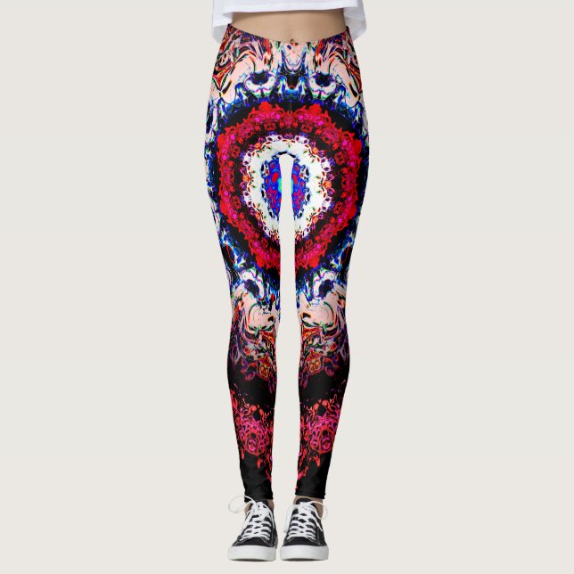 Farbiges abstraktes Muster (Alien Auge) Leggings (Vorderseite)