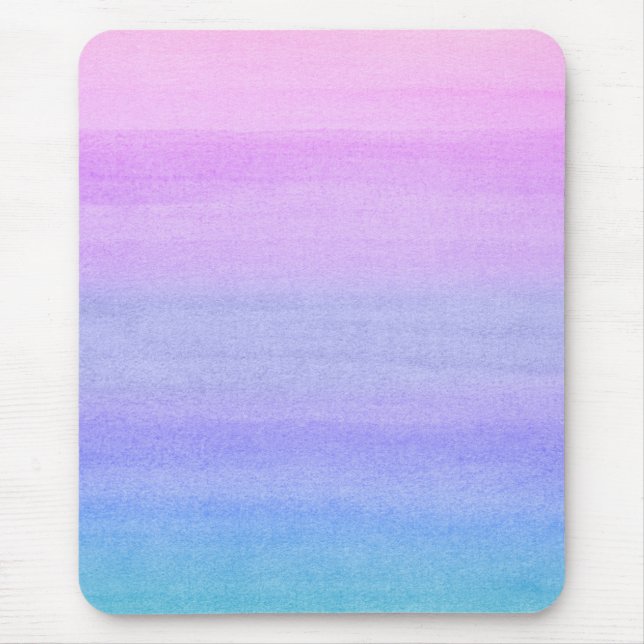 Farbiges Abstraktes Ombre Wasserfarbmuster Mousepad (Vorne)