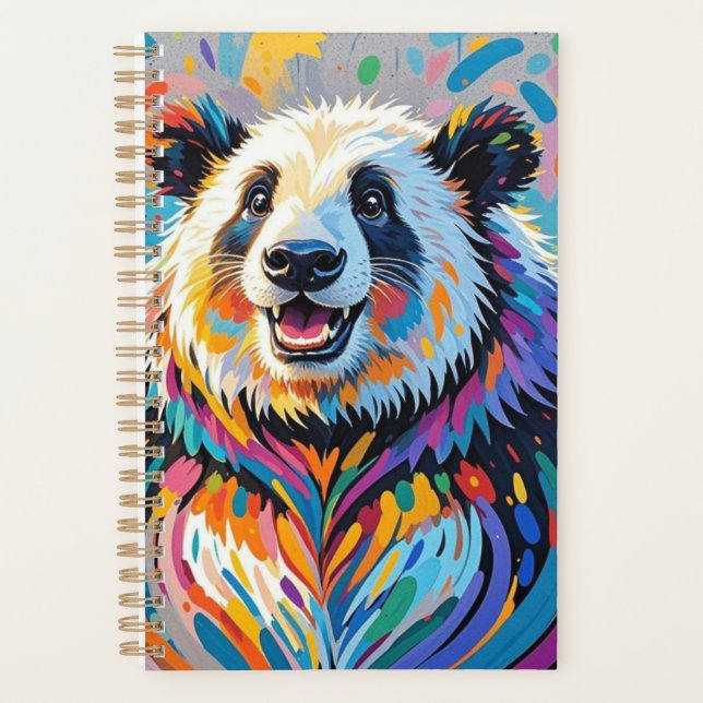 Farbiges abstraktes panda tierisches Design Planer (Vorderseite)
