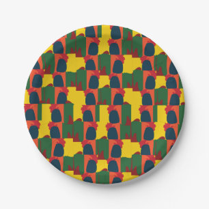 Farbiges Abstraktes Party Pappteller
