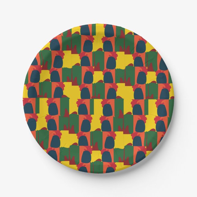 Farbiges Abstraktes Party Pappteller (Vorderseite)