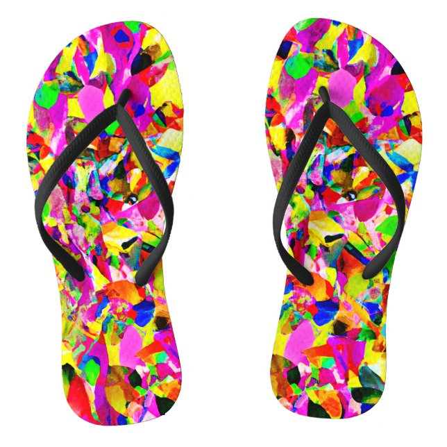 Farbiges Abstraktes Spektrummuster Flip Flops (Fußbett)
