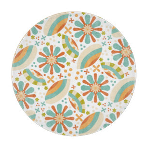 Farbiges abstraktes Vintages Design mit Blume Schneidebrett