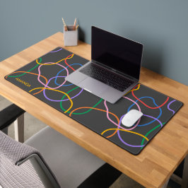 Farbiges Abstraktes Wavy Lines Muster Schreibtischunterlage
