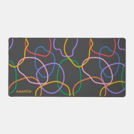 Farbiges Abstraktes Wavy Lines Muster Schreibtischunterlage