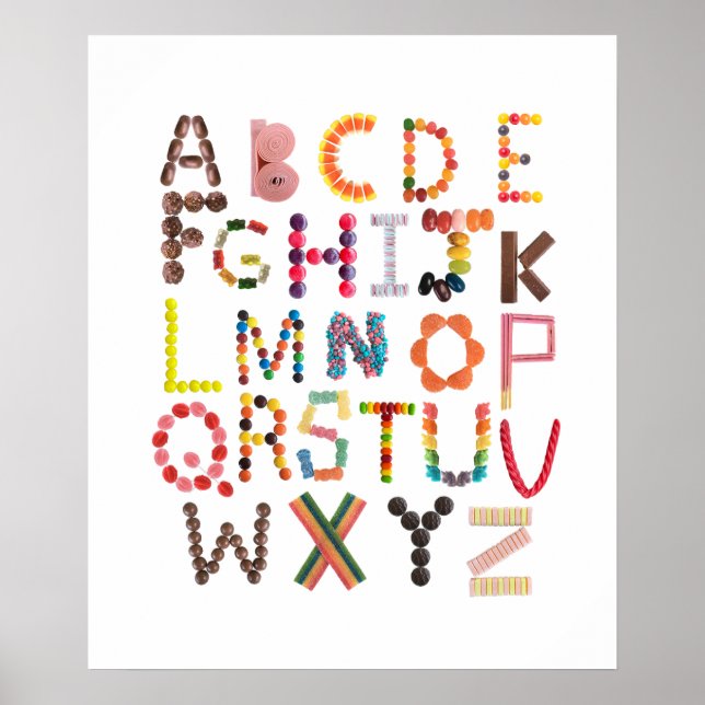 Farbiges Alphabet - Bonbondekor Poster (Vorne)