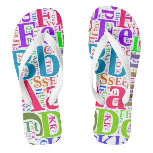 Farbiges Alphabet Flip Flops