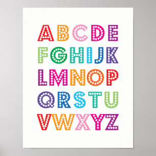 Farbiges Alphabet-Kinderposter Poster