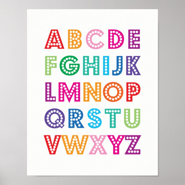 Farbiges Alphabet-Kinderposter Poster (Vorne)