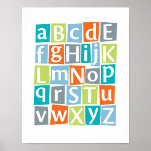 Farbiges Alphabet-Kinderposter Poster