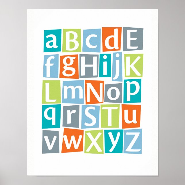 Farbiges Alphabet-Kinderposter Poster (Vorne)