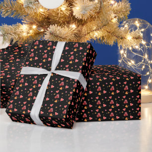 Farbiges Aquarell-Herzen Geschenkpapier