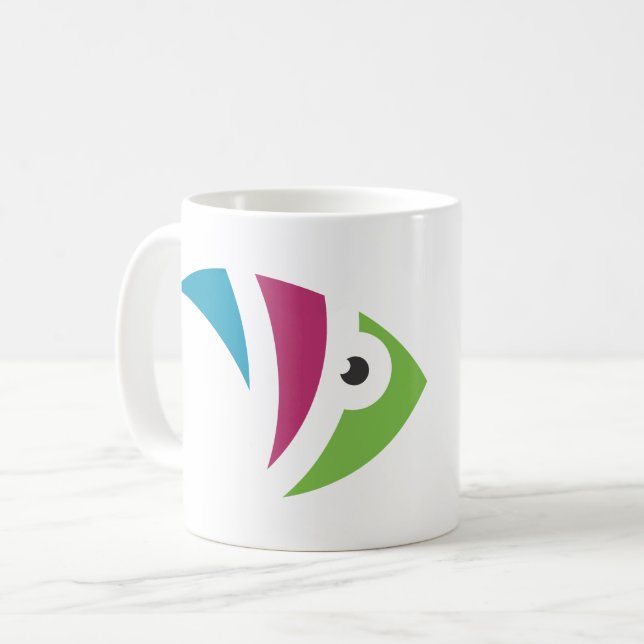 farbiges Aquarienfischdesign Kaffeetasse (Vorderseite Links)