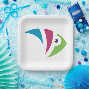 farbiges Aquarienfischdesign Pappteller