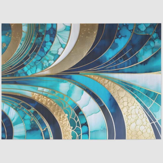 Farbiges Art Deco Tissue Paper Seidenpapier (Vorderseite)