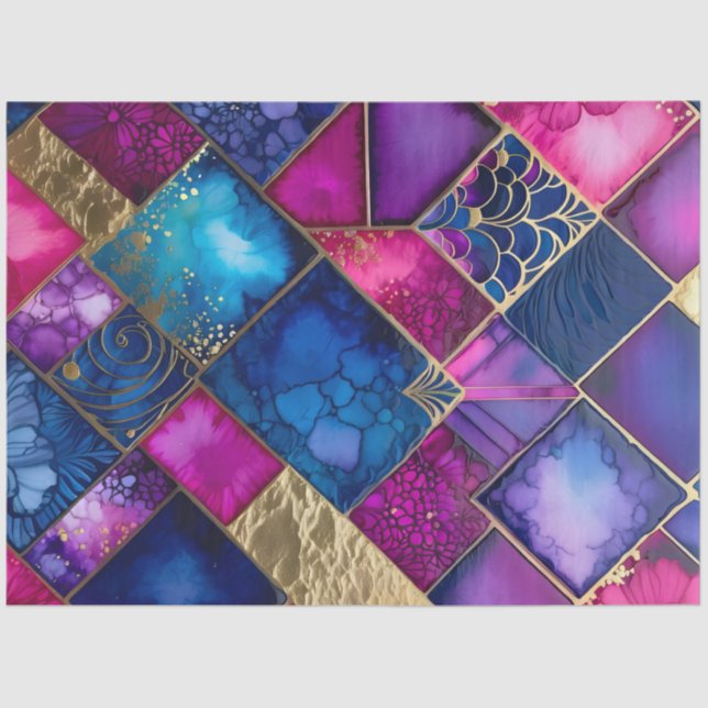 Farbiges Art Deco Tissue Paper Seidenpapier (Vorderseite)