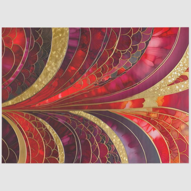 Farbiges Art Deco Tissue Paper Seidenpapier (Vorderseite)