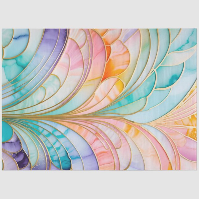 Farbiges Art Deco Tissue Paper Seidenpapier (Vorderseite)