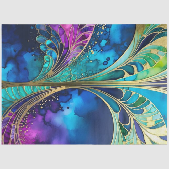 Farbiges Art Deco Tissue Paper Seidenpapier (Vorderseite)