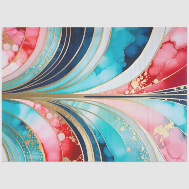 Farbiges Art Deco Tissue Paper Seidenpapier (Vorderseite)