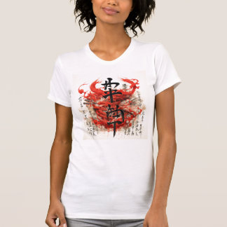 Farbiges asiatisches Motif-Design T-Shirt