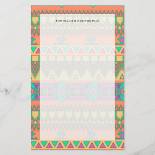 Farbiges Azteken-Muster Briefpapier