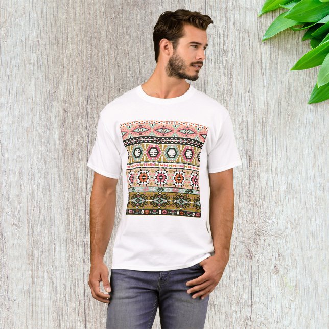 Farbiges Aztekenmuster Boho Geometric T-Shirt (Von Creator hochgeladen)