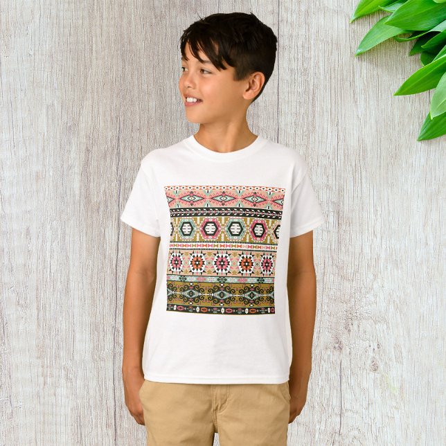 Farbiges Aztekenmuster Boho Geometric T-Shirt (Von Creator hochgeladen)