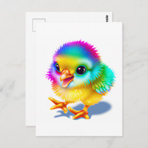 Farbiges Baby Chicken Postkarte