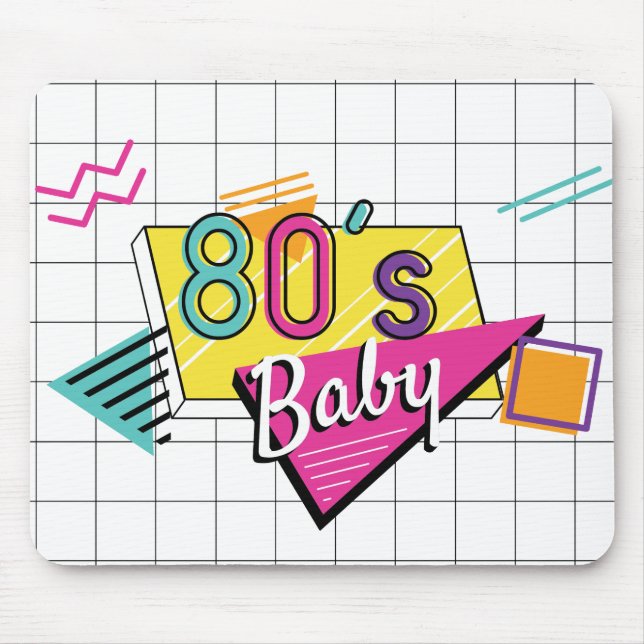 Farbiges Baby der 80er Jahre Mousepad (Vorne)