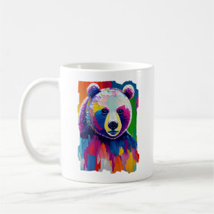 Farbiges Bärenportrait Kaffeetasse