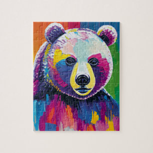 Farbiges Bärenportrait Puzzle