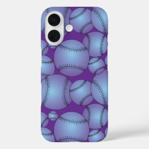Farbiges Baseballs-Muster iPhone 16 Hülle