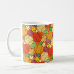 Farbiges Baseballs-Muster Kaffeetasse