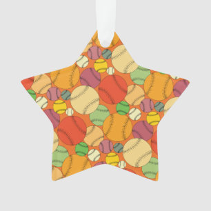 Farbiges Baseballs-Muster Ornament