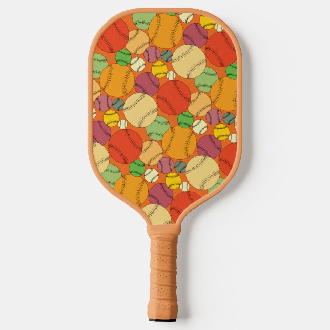 Farbiges Baseballs-Muster Pickleball Schläger (Rückseite)